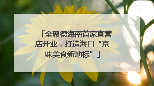 全聚德海南首家直营店开业，打造海口“京味美食新地标”